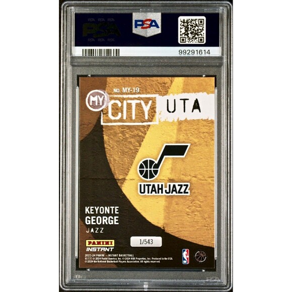 Keyonte George 2023 Panini MyCity Rookie NBA #MY-19 Basketball Card PSA 10 Gem - Picture 2 of 2
